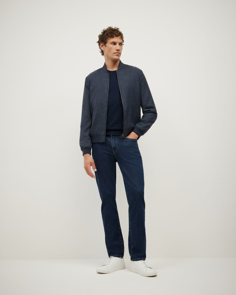 Two-Tone Twill Bomber, Navy, hi-res